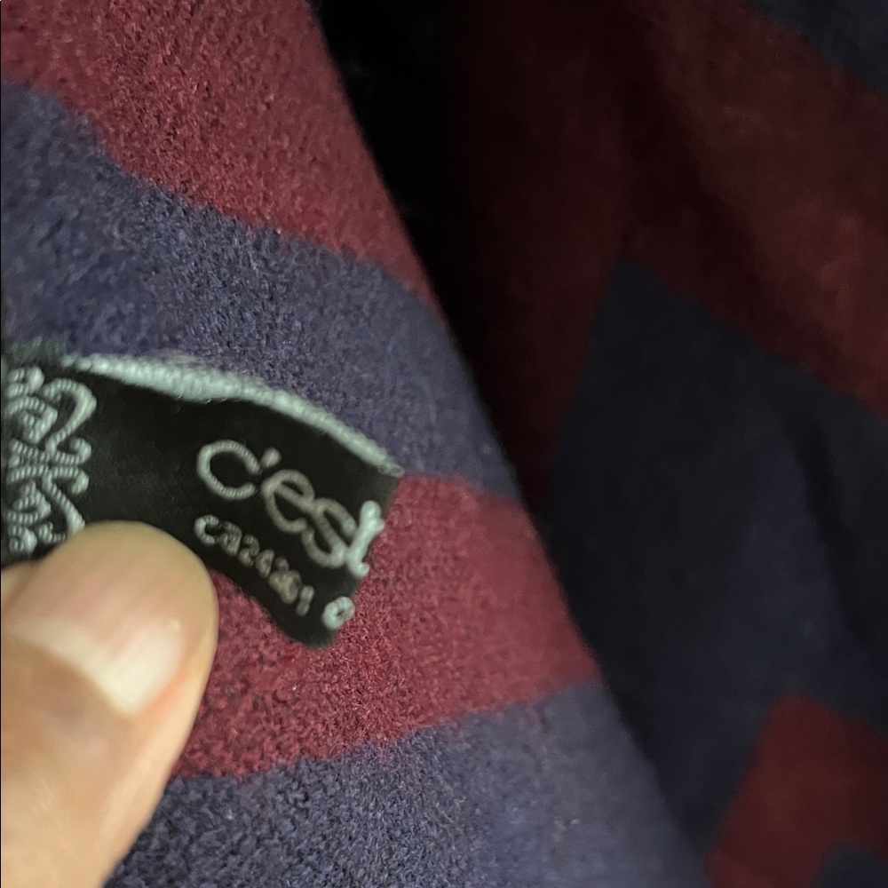C’est Moi Two-Tone Striped Poncho - Picture 2 of 6